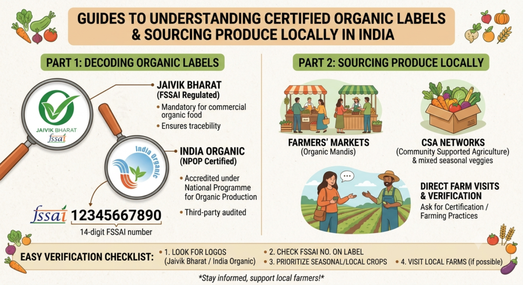 Understanding certified organic labels and locally sourced fresh produce in India