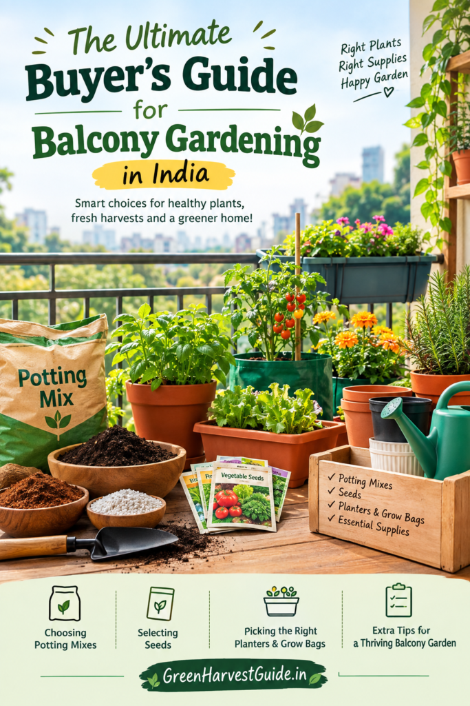 Balcony Gardening Buying Guide India: Seeds, Pots & Potting Mix